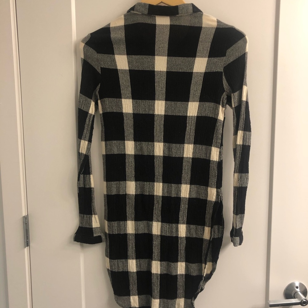 Black And White Check Button Up Tunic - image 3